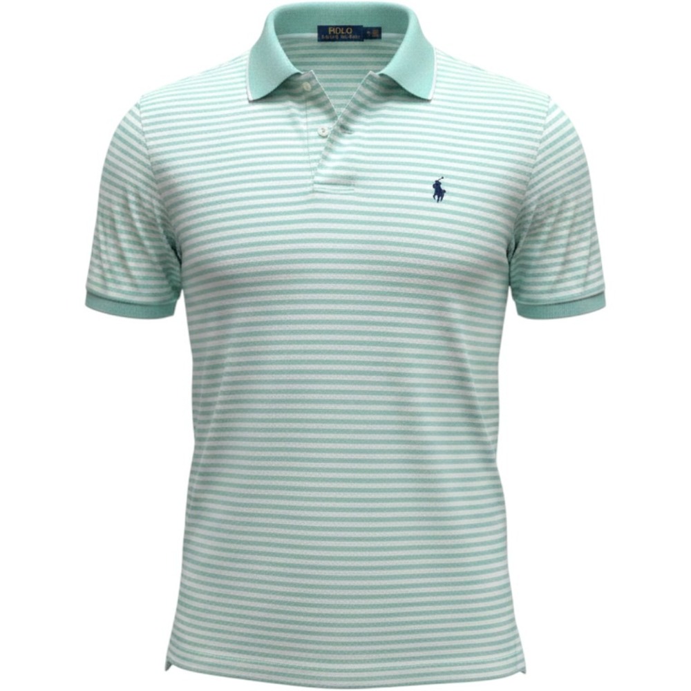 Polo Ralph Lauren Polo Shirt‎ Mens XL Mint Green White Striped Classic Fit Logo